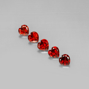 캐럿 천연 딥 레드 알만딘 가넷 보석, 하트 모양, 5.2×5.2 mm, VS
