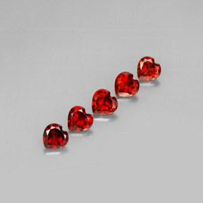 캐럿 천연 딥 레드 알만딘 가넷 보석, 하트 모양, 5.2×5.2 mm, VS