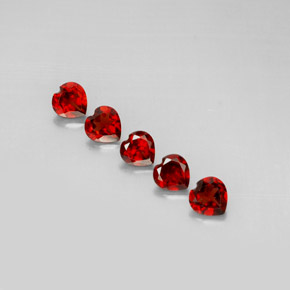 캐럿 천연 딥 레드 알만딘 가넷 보석, 하트 모양, 5.1×4.9 mm, VS