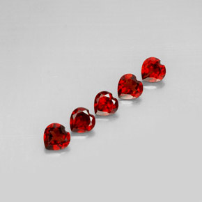 캐럿 천연 딥 레드 알만딘 가넷 보석, 하트 모양, 5.1×4.9 mm, VS