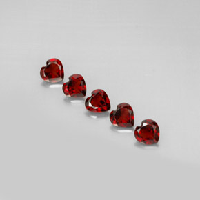 캐럿 천연 딥 레드 알만딘 가넷 보석, 하트 모양, 5×4.9 mm, VS