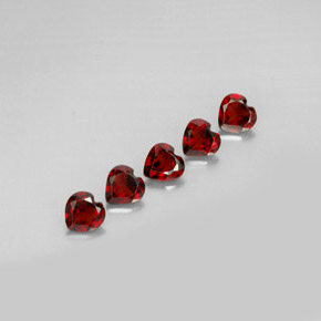 캐럿 천연 딥 레드 알만딘 가넷 보석, 하트 모양, 5×4.9 mm, VS