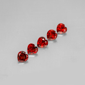 캐럿 천연 딥 레드 알만딘 석류석 보석, 하트 모양, VS