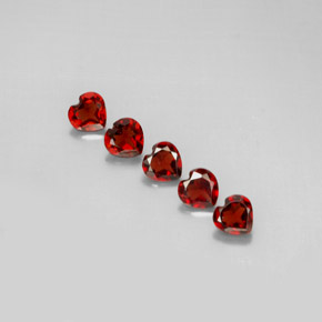 캐럿 천연 딥 레드 알만딘 가넷 보석, 하트 모양, 5×4.9 mm, VS