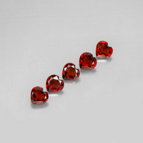 캐럿 천연 딥 레드 알만딘 가넷 보석, 하트 모양, 5×4.9 mm, VS