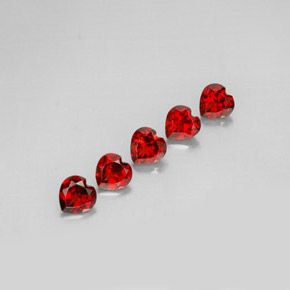 캐럿 천연 딥 레드 알만딘 가넷 보석, 하트 모양, 5×4.8 mm, VS