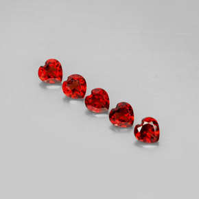 캐럿 천연 딥 레드 알만딘 가넷 보석, 하트 모양, 5×4.9 mm, VS