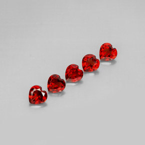 캐럿 천연 딥 레드 알만딘 가넷 보석, 하트 모양, 5×4.9 mm, VS
