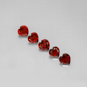 캐럿 천연 딥 레드 알만딘 가넷 보석, 하트 모양, 5.1×5.1 mm, VS