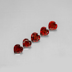 캐럿 천연 딥 레드 알만딘 가넷 보석, 하트 모양, 5.1×5.1 mm, VS