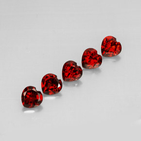 캐럿 천연 딥 레드 알만딘 석류석 보석, 하트 모양, VS