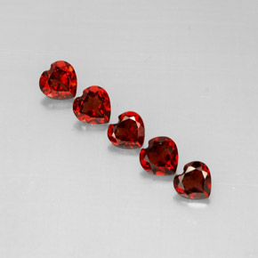 캐럿 천연 딥 레드 알만딘 가넷 보석, 하트 모양, 5.3×5.2 mm, VS