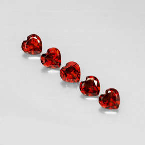 캐럿 천연 딥 레드 알만딘 가넷 보석, 하트 모양, 5×5 mm, VS
