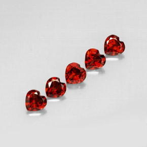 캐럿 천연 딥 레드 알만딘 가넷 보석, 하트 모양, 5×5 mm, VS