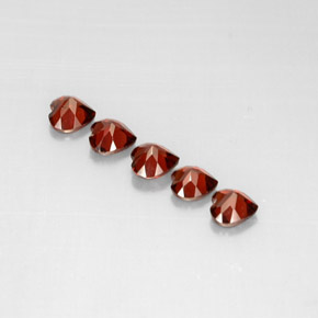 캐럿 천연 딥 레드 알만딘 가넷 보석, 하트 모양, 5×5 mm, VS
