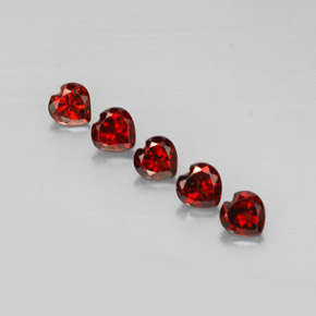 캐럿 천연 딥 레드 알만딘 가넷 보석, 하트 모양, 5.1×4.9 mm, VS