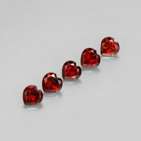 캐럿 천연 딥 레드 알만딘 가넷 보석, 하트 모양, 5.1×4.9 mm, VS