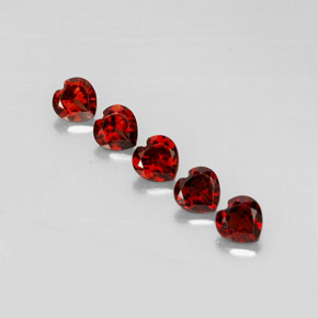 캐럿 천연 딥 레드 알만딘 석류석 보석, 하트 모양, VS