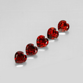 캐럿 천연 딥 레드 알만딘 석류석 보석, 하트 모양, VS