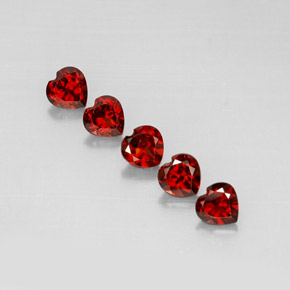 캐럿 천연 딥 레드 알만딘 가넷 보석, 하트 모양, 5.1×5 mm, VS