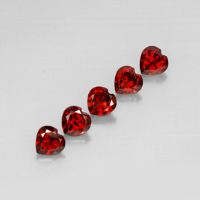 캐럿 천연 딥 레드 알만딘 가넷 보석, 하트 모양, 5.1×5 mm, VS
