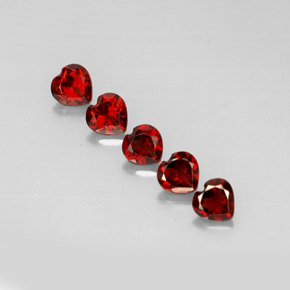 캐럿 천연 딥 레드 알만딘 가넷 보석, 하트 모양, 5.1×5.1 mm, VS