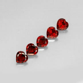 캐럿 천연 딥 레드 알만딘 가넷 보석, 하트 모양, 5.1×5.1 mm, VS