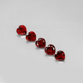 캐럿 천연 딥 레드 알만딘 가넷 보석, 하트 모양, 5×5 mm, VS