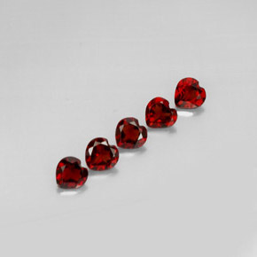 캐럿 천연 딥 레드 알만딘 가넷 보석, 하트 모양, 5×5 mm, VS