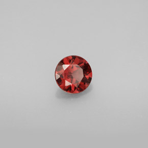 0.96캐럿 천연 딥 레드 알만딘 가넷, 라운드 컷, 6.01 mm, VS