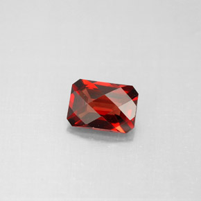1.06캐럿 천연 오렌지 레드 알만딘 가넷, 에메랄드 컷, 6.9×4.9 mm, VVS-VS
