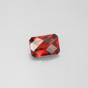 1.06캐럿 천연 오렌지 레드 알만딘 가넷, 에메랄드 컷, 6.9×4.9 mm, VVS-VS