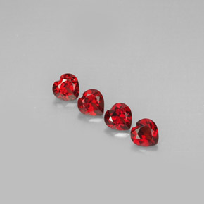 캐럿 천연 레드 알만딘 가넷 보석, 하트 모양, 5×5 mm, VVS-VS