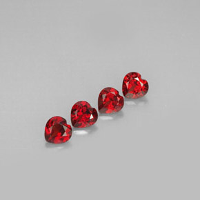캐럿 천연 레드 알만딘 가넷 보석, 하트 모양, 5×5 mm, VVS-VS