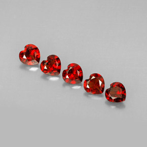 캐럿 천연 딥 레드 알만딘 가넷 보석, 하트 모양, 4.8×4.7 mm, VVS-VS