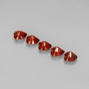 캐럿 천연 딥 레드 알만딘 가넷 보석, 하트 모양, 5×5 mm, VVS-VS