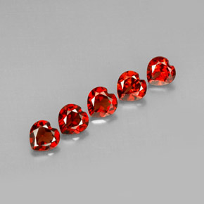 캐럿 천연 딥 레드 알만딘 가넷 보석, 하트 모양, 5×5 mm, VVS-VS