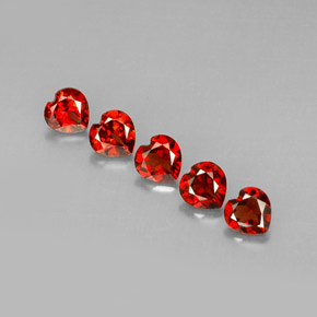 캐럿 천연 딥 레드 알만딘 가넷 보석, 하트 모양, 5×5 mm, VVS-VS