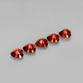 캐럿 천연 딥 레드 알만딘 가넷 보석, 하트 모양, 5×5 mm, VVS-VS