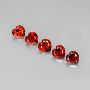 캐럿 천연 딥 레드 알만딘 가넷 보석, 하트 모양, 5.1×5.1 mm, VVS-VS