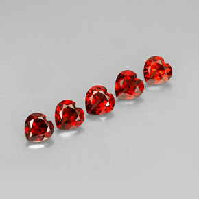 캐럿 천연 딥 레드 알만딘 가넷 보석, 하트 모양, 5.1×5.1 mm, VVS-VS