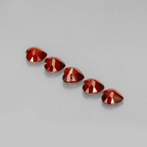 캐럿 천연 딥 레드 알만딘 가넷 보석, 하트 모양, 5.1×5.1 mm, VVS-VS