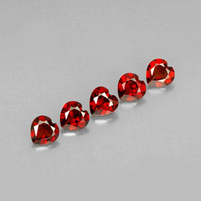 캐럿 천연 딥 레드 알만딘 가넷 보석, 하트 모양, 5×4.9 mm, VVS-VS