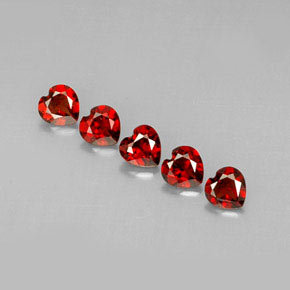 캐럿 천연 딥 레드 알만딘 가넷 보석, 하트 모양, 5×4.9 mm, VVS-VS