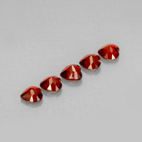 캐럿 천연 딥 레드 알만딘 가넷 보석, 하트 모양, 5×4.9 mm, VVS-VS