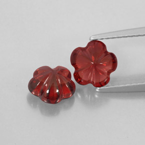 캐럿 천연 딥 레드 알만딘 가넷 보석, 투명한, 7.2×7.1 mm, 투명/반투명
