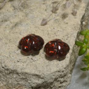 캐럿 천연 딥 레드 알만딘 가넷 보석, 플라워 컷, 7.4×7.1 mm, 투명한