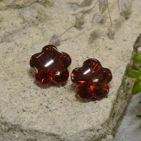 3.47캐럿 천연 딥 레드 알만딘 가넷 보석, 플라워 컷, 7.2×7 mm, 투명한
