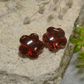 3.47캐럿 천연 딥 레드 알만딘 가넷 보석, 플라워 컷, 7.2×7 mm, 투명한