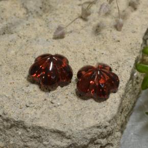 3.47캐럿 천연 딥 레드 알만딘 가넷 보석, 플라워 컷, 7.2×7 mm, 투명한